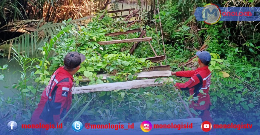 Jembatan Tampang Muda Tanggamus Diperbaiki