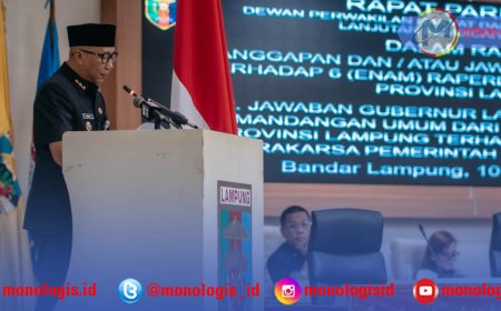 Gubernur Lampung Tanggapi Pandangan Umum Fraksi DPRD Atas Tiga Raperda