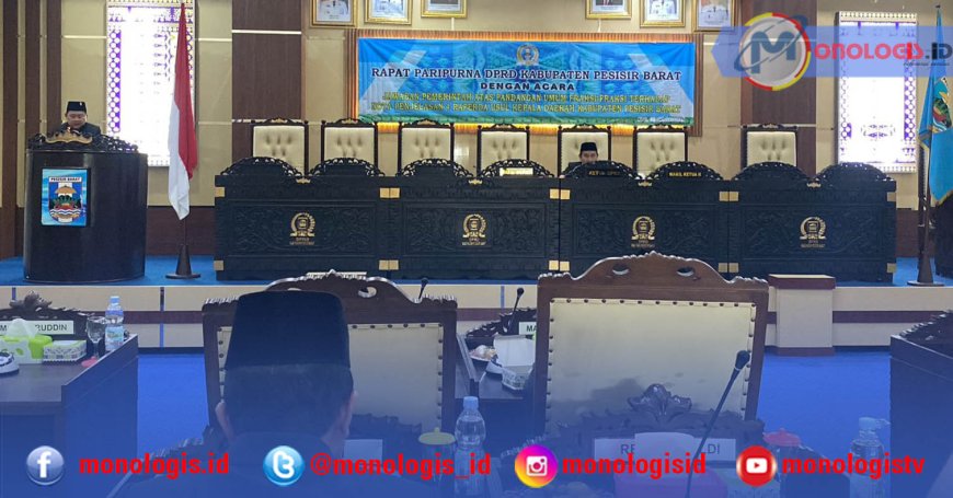 Wakil Bupati Pesisir Barat Jawab Pandangan Umum Fraksi Terkait Usul 4 Ranperda