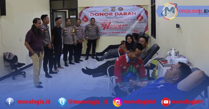 HUT ke-74, Humas Polres Mesuji Gelar Aksi Donor Darah