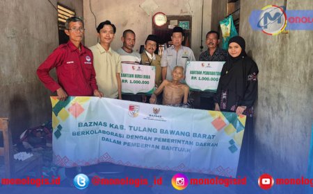 Baznas Tulangbawang Barat Salurkan Bantuan Bagi Pasangan Lansia di Candra Jaya