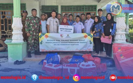 Korban Puting Beliung di Tulangbawang Barat Terima Bantuan Baznas