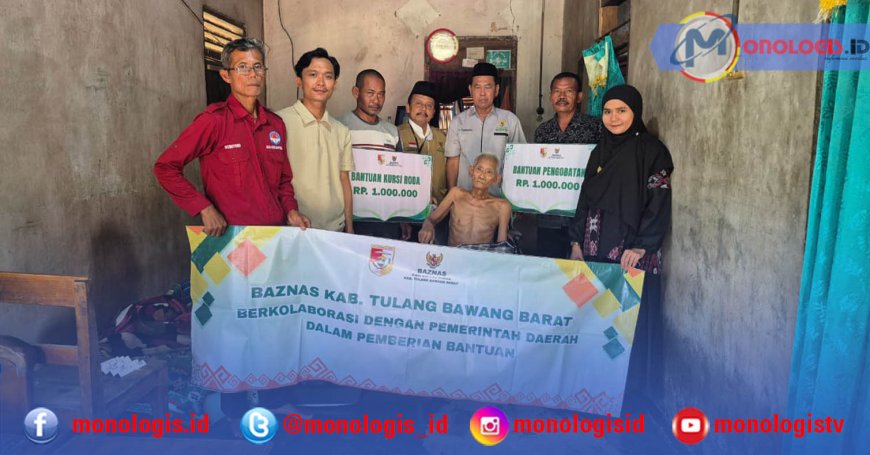 Baznas Tulangbawang Barat Salurkan Bantuan Bagi Pasangan Lansia di Candra Jaya