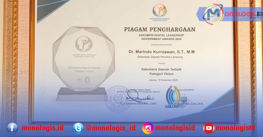 Marindo Raih Penghargaan Sekda Terbaik di Indonesia Kategori Vision