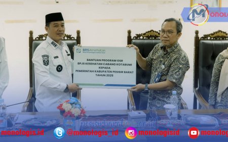 Pesisir Barat Terima Bantuan 10 Tempat Sampah dari BPJS Kesehatan Kota Bumi