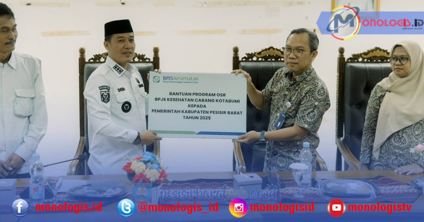 Pesisir Barat Terima Bantuan 10 Tempat Sampah dari BPJS Kesehatan Kota Bumi