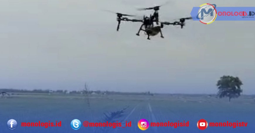 Petani Mesuji Gunakan Drone Basmi Hama Padi