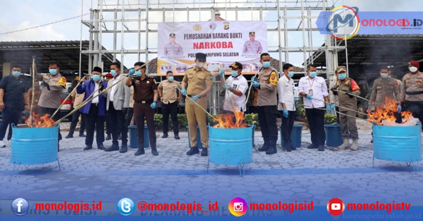 Polres Lampung Selatan Musnahkan 219,86 Kilogram Sabu