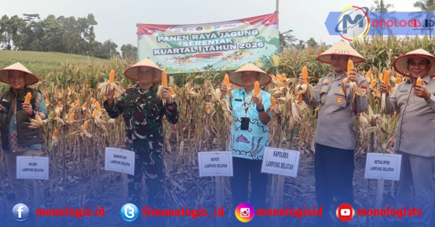 Pemkab Lampung Selatan Panen Raya Jagung Serentak Bersama Kapolri