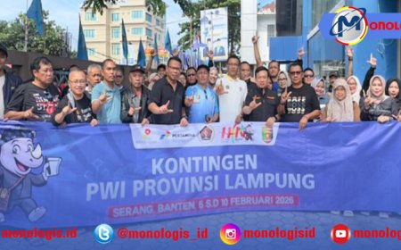 Sekdaprov Marindo Kurniawan Lepas Kontingen PWI Lampung Hadiri HPN 2026 di Banten 