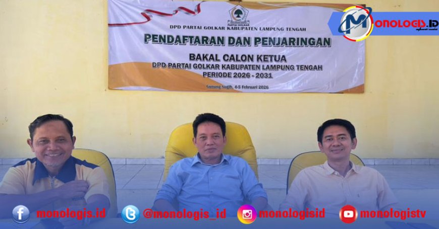Hingga Akhir Penutupan Balon Ketua Partai Golkar Lampung Tengah, Hanya Ada Satu Calon
