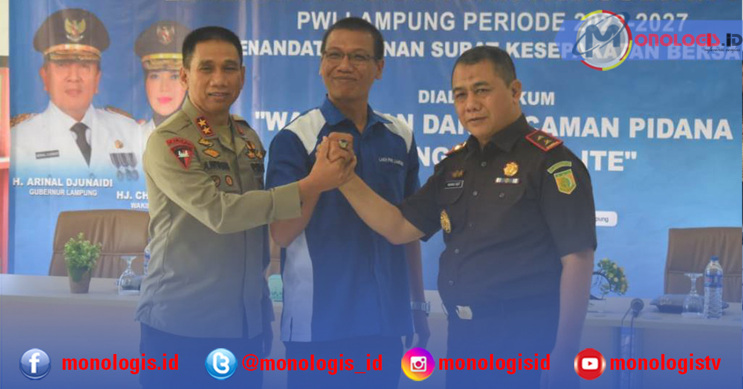 Polda, Kejati, dan PWI Lampung Tandatangani Surat Kesepakatan Bersama