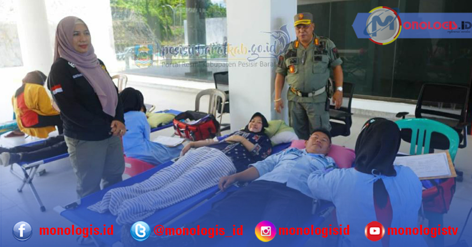 Gandeng PMI Kotabumi, Satpol-PP dan Damkar Pesisir Barat Gelar Donor Darah