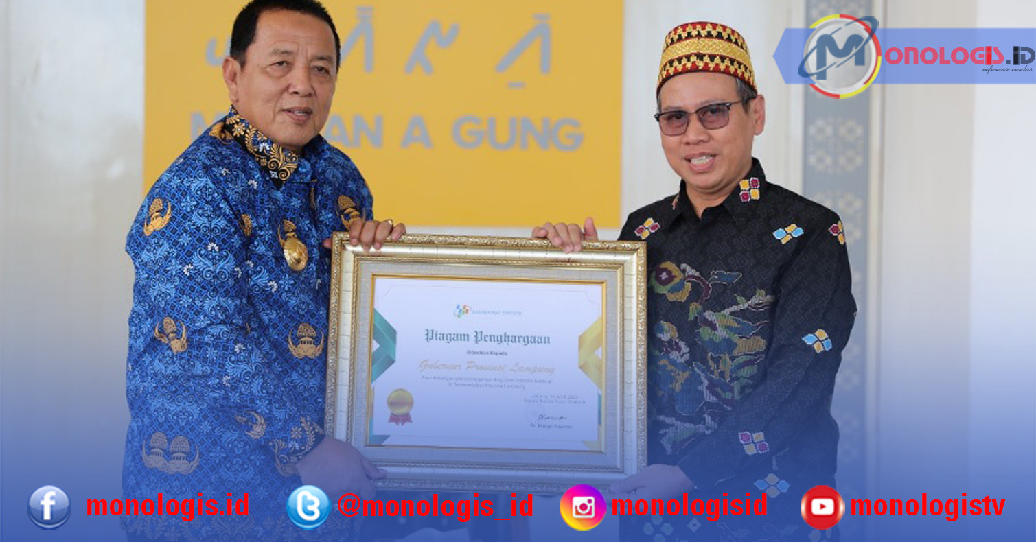 BPS Beri Penghargaan ke Pemprov Lampung