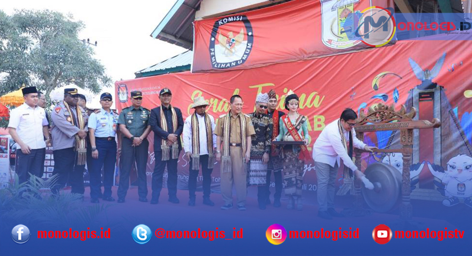KPU Tulangbawang Terima Estafet Bendera Kirab Pemilu 2024