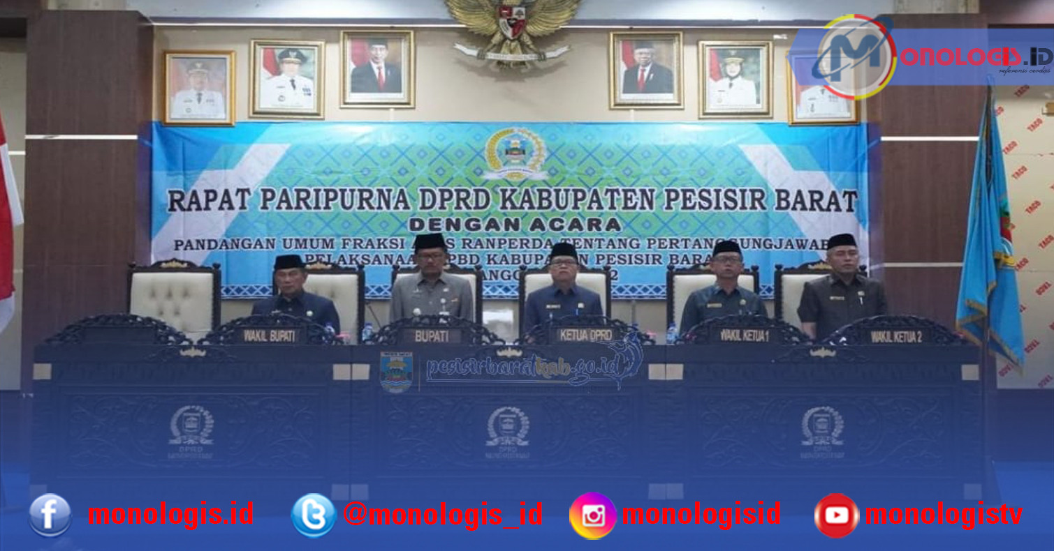 Enam Fraksi DPRD Pesisir Barat Sampaikan Pandangan Umum Ranperda Pertanggungjawaban APBD 2022