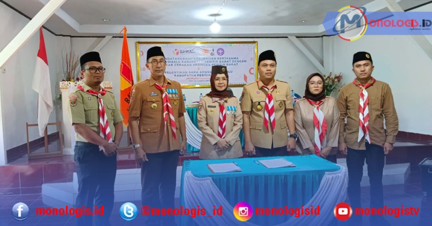 Bentuk Saka Adhyasta Pemilu, Bawaslu-Kwarcab Pramuka Pesisir Barat Teken MoU