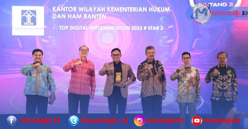 Kemenkumham Banten Satu-satunya Kanwil Penerima Penghargaan Top Digital Awards 2023