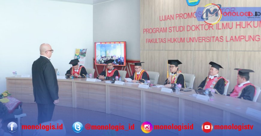 Topan Indra Karsa Jadi Lulusan ke-16 Prodi Doktor Ilmu Hukum Unila