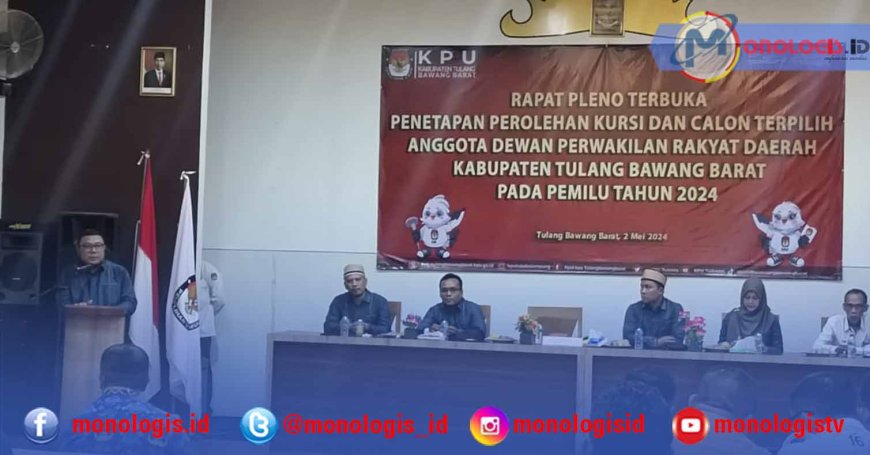KPU Tetapkan Anggota DPRD Tulangbawang Barat Terpilih Hasil Pemilu 2024