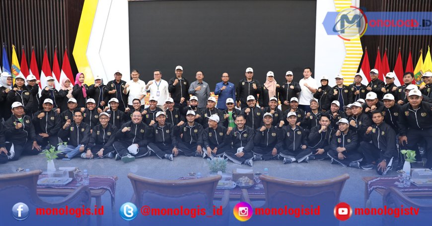 Kontingen PWI Lampung Dilepas Pj Gubernur ke Porwanas Kalsel