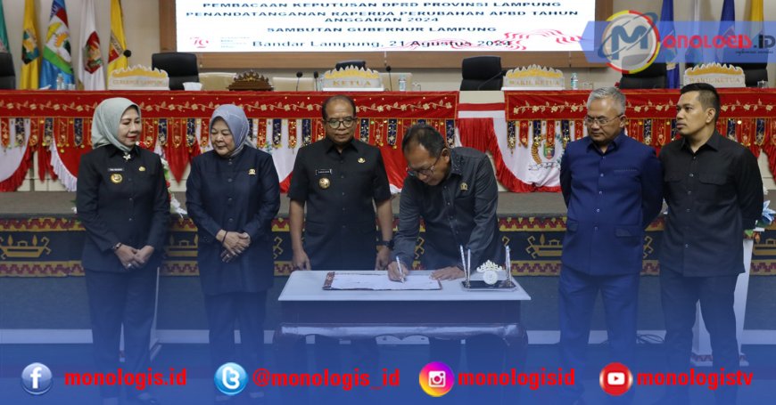 Raperda Perubahan APBD Lampung 2024 Ditandatangani