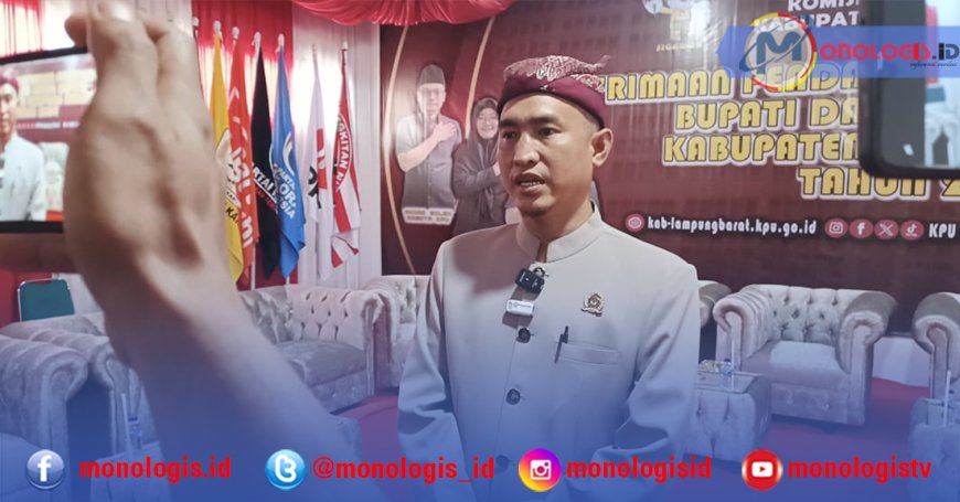 KPU Lampung Barat Nyatakan Berkas Pendaftaran Parosil-Mad Hasnurin Lengkap