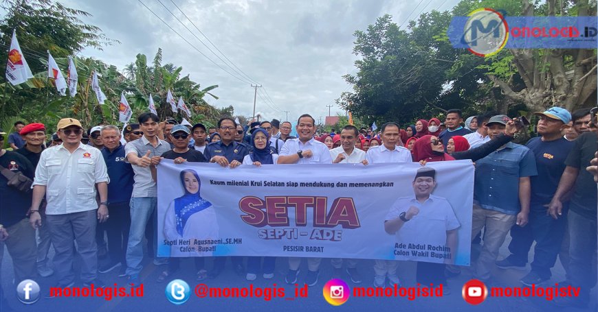 Daftar ke KPU, Septi-Ade Diantar Seribuan Pendukung