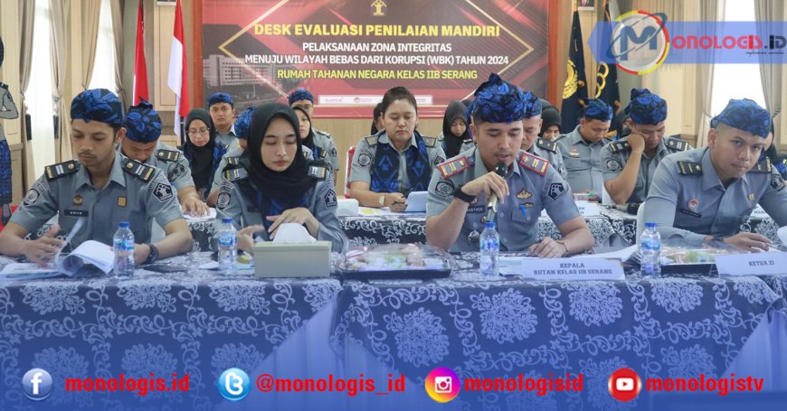 Tim Penilai Mandiri Lakukan Desk Evaluasi Pembangunan ZI di Rutan Serang