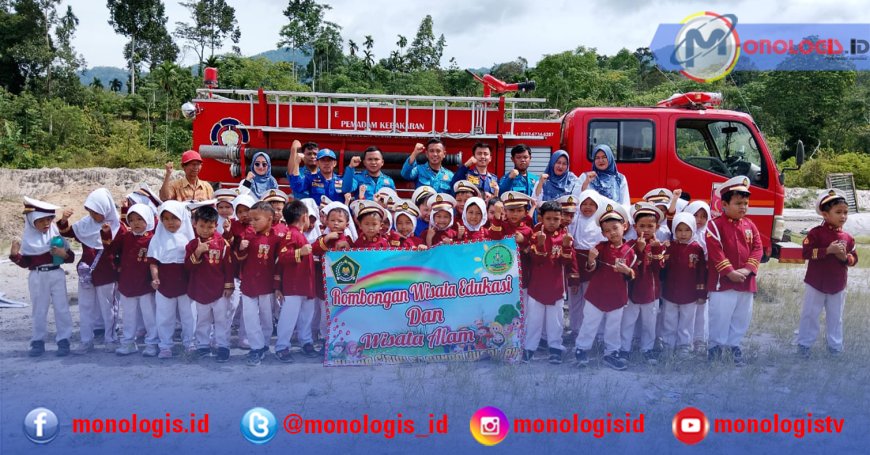 Damkar Kecamatan Sukau Edukasi Profesi dan Bahaya Kebakaran ke Anak Usia Dini