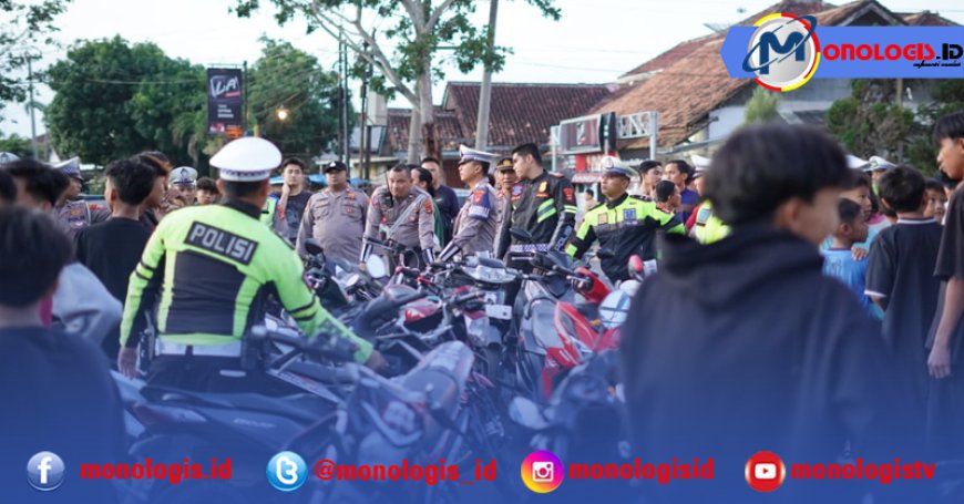 Puluhan Sepeda Motor Diangkut, Saat Razia Balap Liar Oleh Polres Tulangbawang