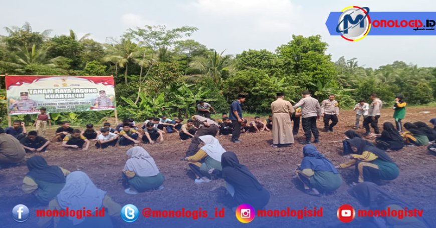 Polres Serang Tanam Jagung di Ponpes Sohibul Muslimun, Dukung Ketahanan Pangan