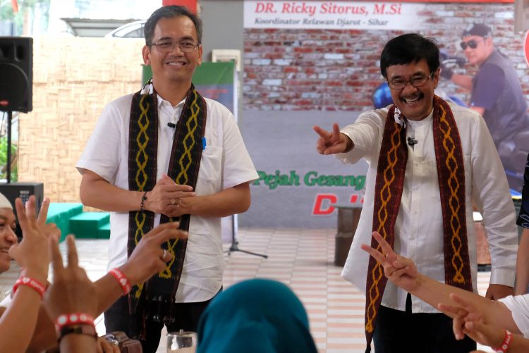 Calon Gubernur dan Wakil Gubernur Sumatera Utara, Djarot Syaiful Hidayat- Sihar Sitorus saat acara wawancara khusus dengan salah satu televisi swasta di Medan, belum lama ini.