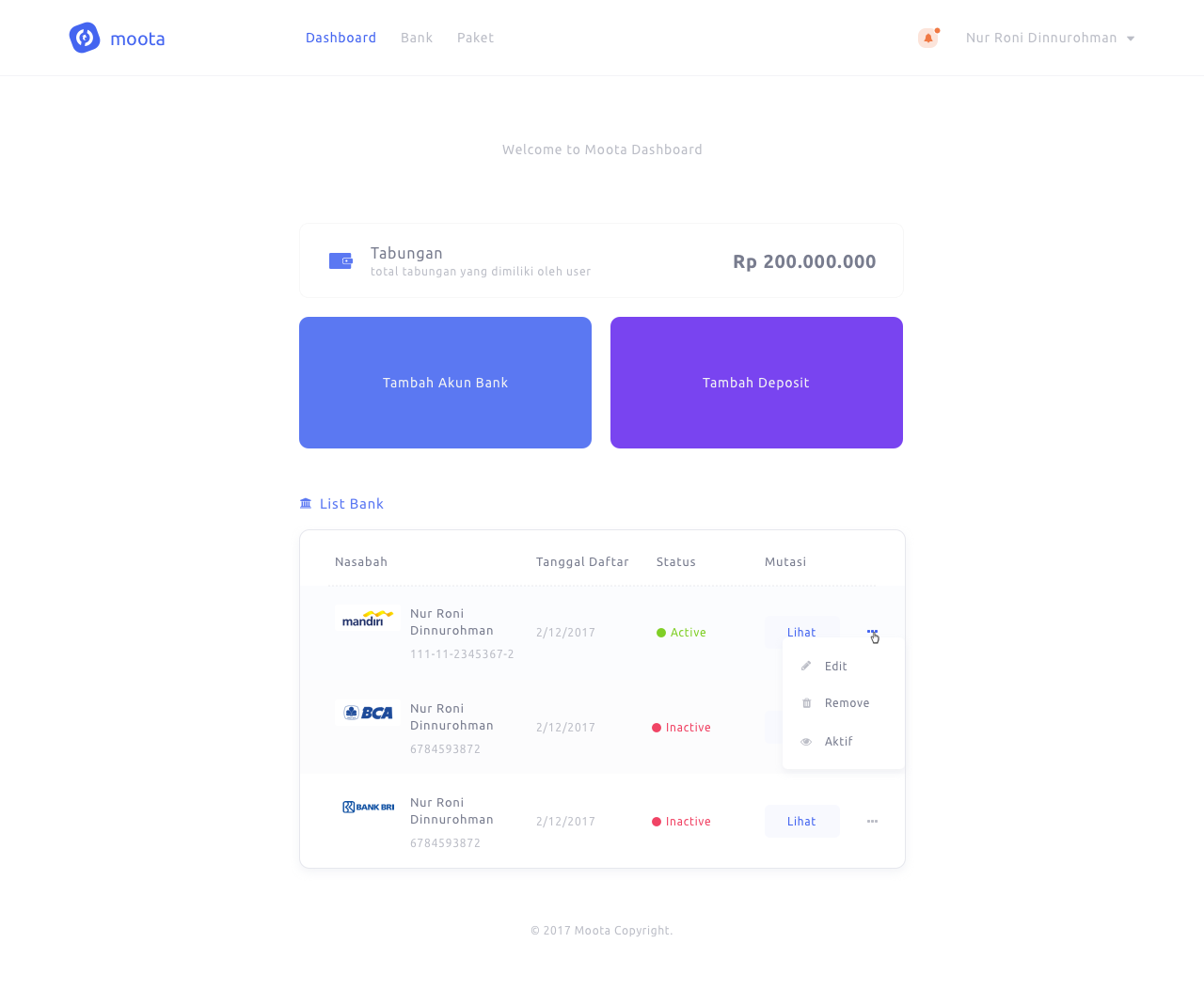 mutasi rekening moota