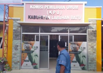 Kantor KPU Labuhanbatu di Jalan WR. Supratman, Rantauprapat.