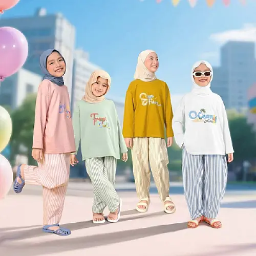 d'odette - Nanaka Set - Outfit Liburan - Setelan Anak Perempuan