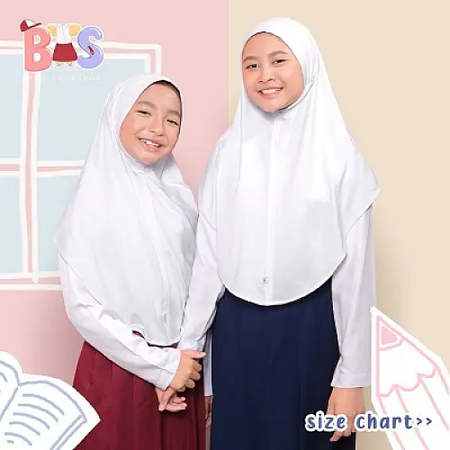 d'odette - Aisha Hijab Bergo Putih Sekolah Umrah Anak Dan Haji - Heejub Instant