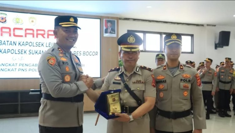 Kapolres Bogor Pimpin Langsung Serah Terima Jabatan Kapolsek Jajaran Res Bogor Dan Kenaikan Pangkat Penghargaan Personil Polri Serta ASN