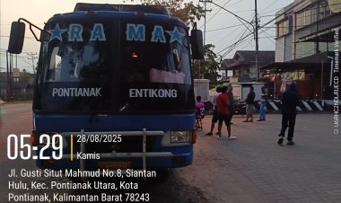Bus Rama: Pontianak - Entikong Start Jalan Pukul 5 Pagi Dari Pontianak