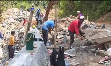 Pekerja Projek Pembangunan Jalan Kabupaten Senilai 14,6 Miliar Minim Gunakan APD