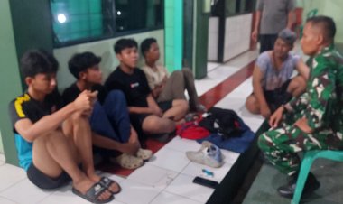 Koramil 03 Sukmajaya Berhasil Menangkap Empat Remaja Terduga Pelaku Tawuran Sudah di Serahkan Kepada Orang Tua