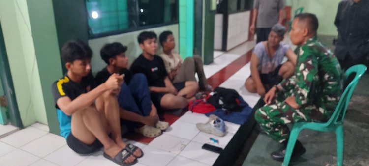 Koramil 03 Sukmajaya Berhasil Menangkap Empat Remaja Terduga Pelaku Tawuran Sudah di Serahkan Kepada Orang Tua