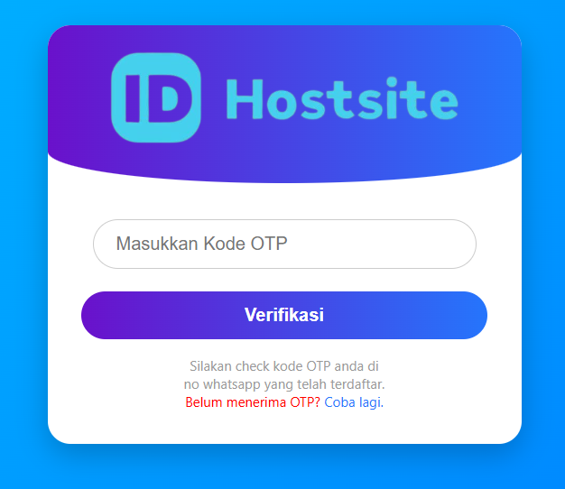 OTP Login IDHostsite