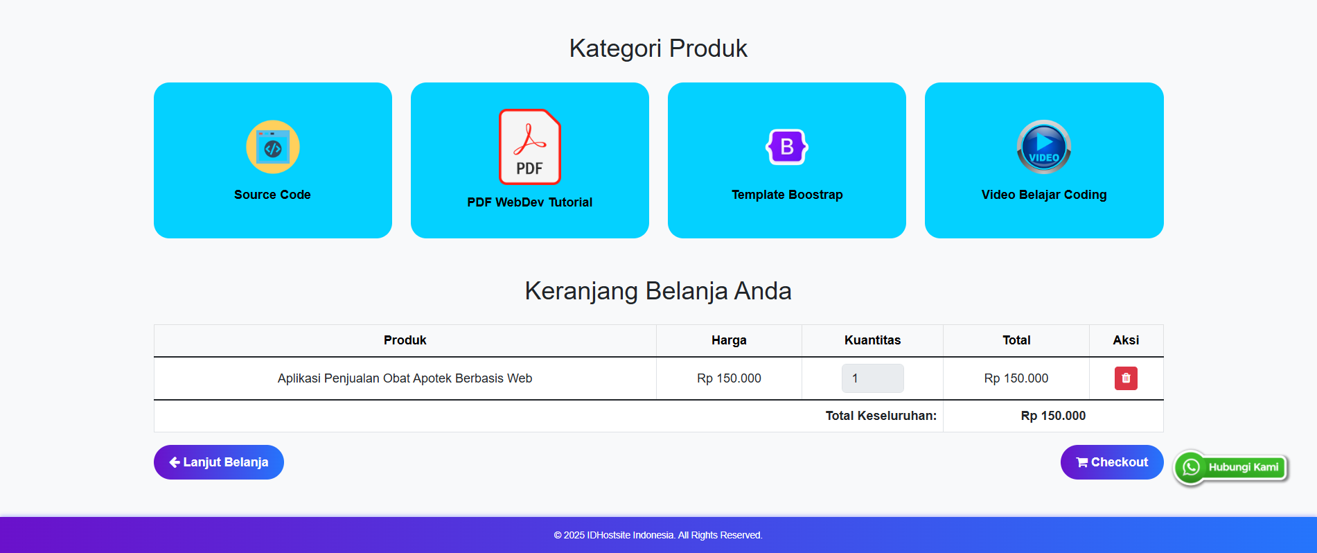 Pilih Produk IDHostsite