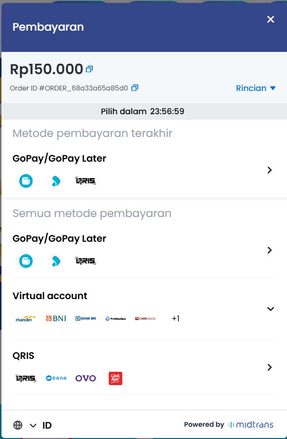 Pembayaran Berhasil IDHostsite