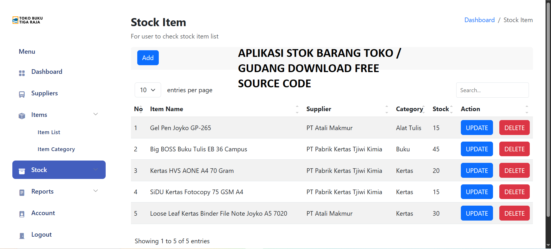 APLIKASI STOK TOKO/GUDANG BERBASIS WEBSITE