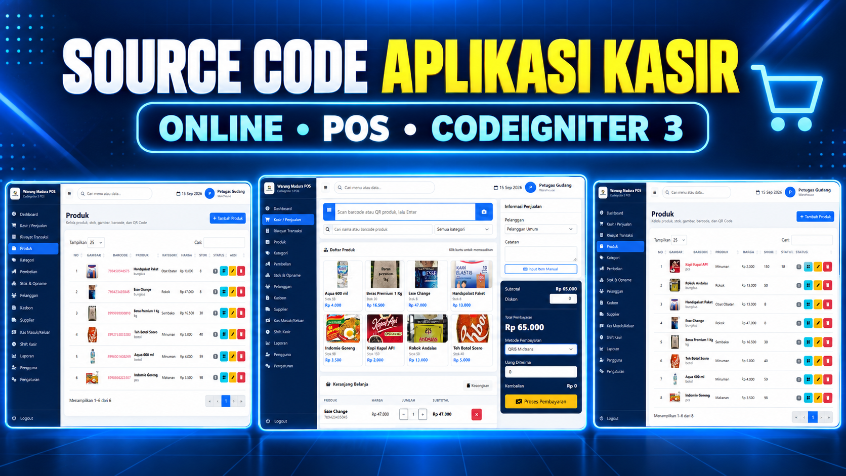 Source Code Aplikasi Kasir Online & Point of Sale (POS)| Download Source Code Website Aplikasi Kasir Codeigniter 3