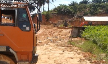 Diduga Ilegal Perizinan Tambang Galian C Di Kawasan Jl. Pelalawan Riau Patut Dipertanyakan