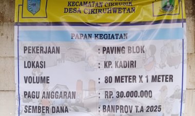 Pengerjaan Paving Blok di Desa Cikiruh Wetan Diduga Tidak Sesuai Spesifikasi