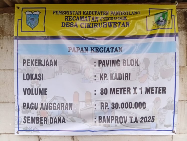 Pengerjaan Paving Blok di Desa Cikiruh Wetan Diduga Tidak Sesuai Spesifikasi